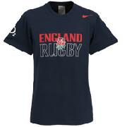 England Rugby Team T-Shirt - Obsidian/White