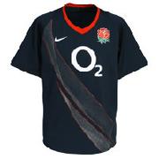 England Rugby Training Shirt - Obsidian/White