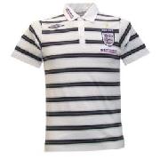 England Striped Poly T-Shirt Junior White/Flint/Titanium