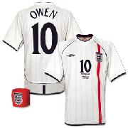 01-03 England Home Shirt Deutschland V England Emb. + Owen