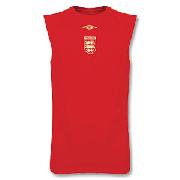 06-07 England Sleeveless Base Layer Tee-Red/Gold