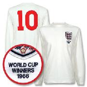 1966 England Home L/S Retro Shirt + World Cup Winners Embroidery