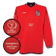 2002 England A L/S V Argentina Emb. + Wc Logo